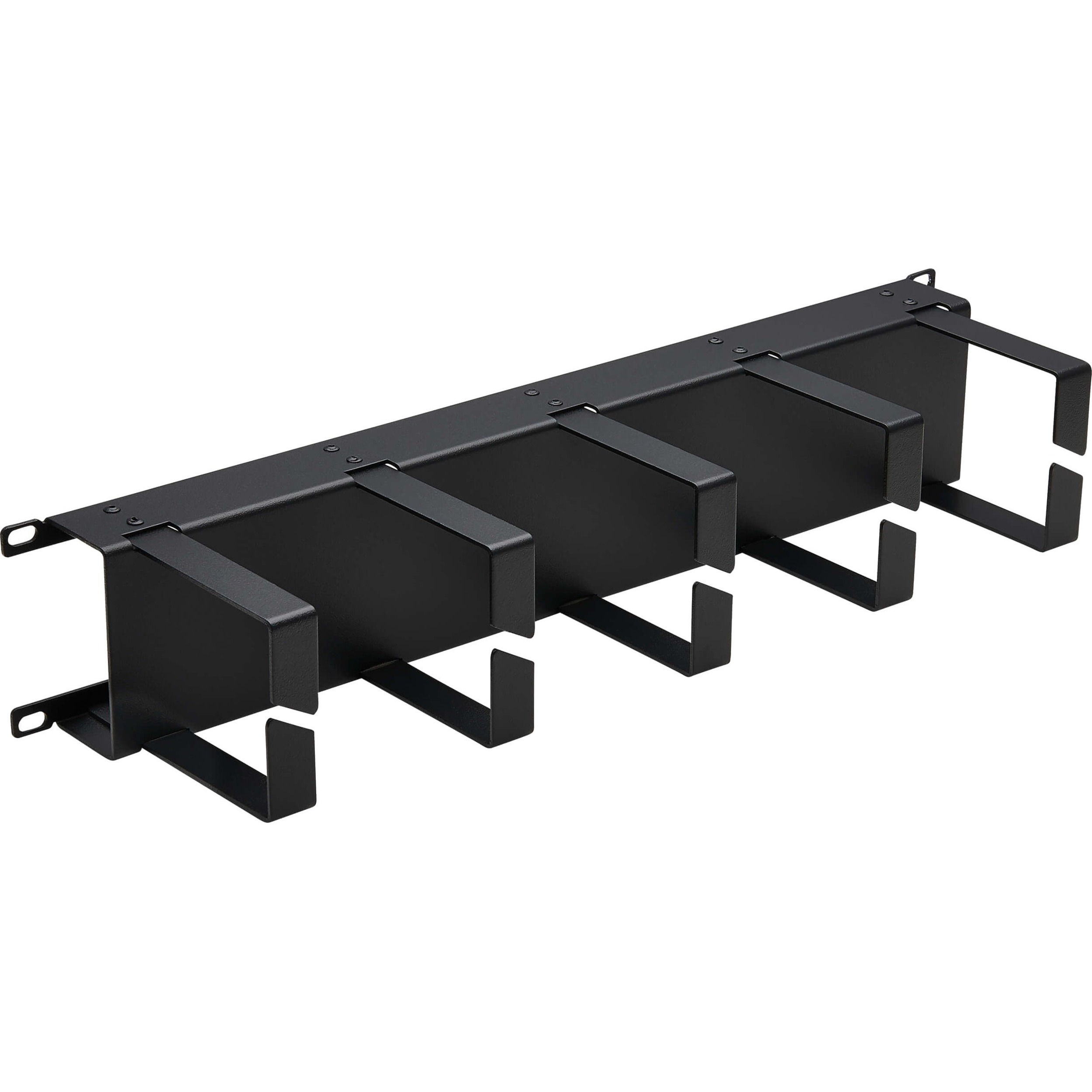 Horizontal Cable Manager - Metal Rings, Black, 2U