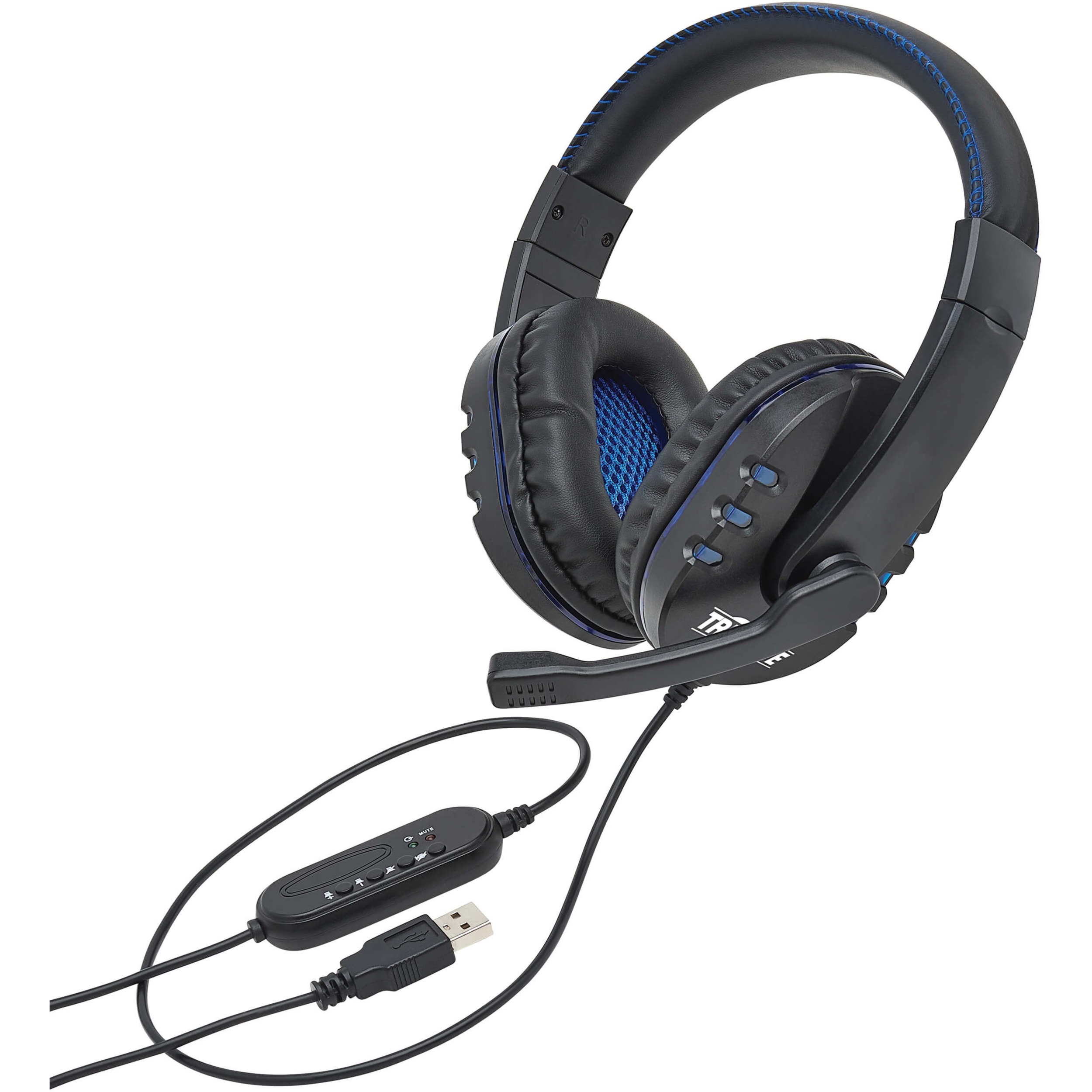 USB Gaming Headset with Built-In Microphone, Audio Control and LEDs