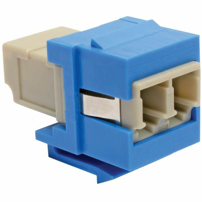 Duplex Multimode Fiber Coupler, Keystone Jack - LC to LC, Blue