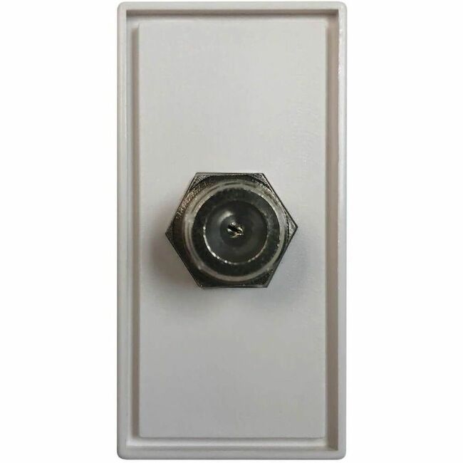 1-Port European-Style Insert, Coax Coupler (F/F), 22.5 x 45 mm, White