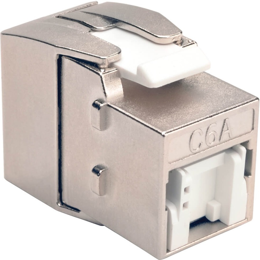 Toolless Shielded Cat6a Keystone Jack - Gray