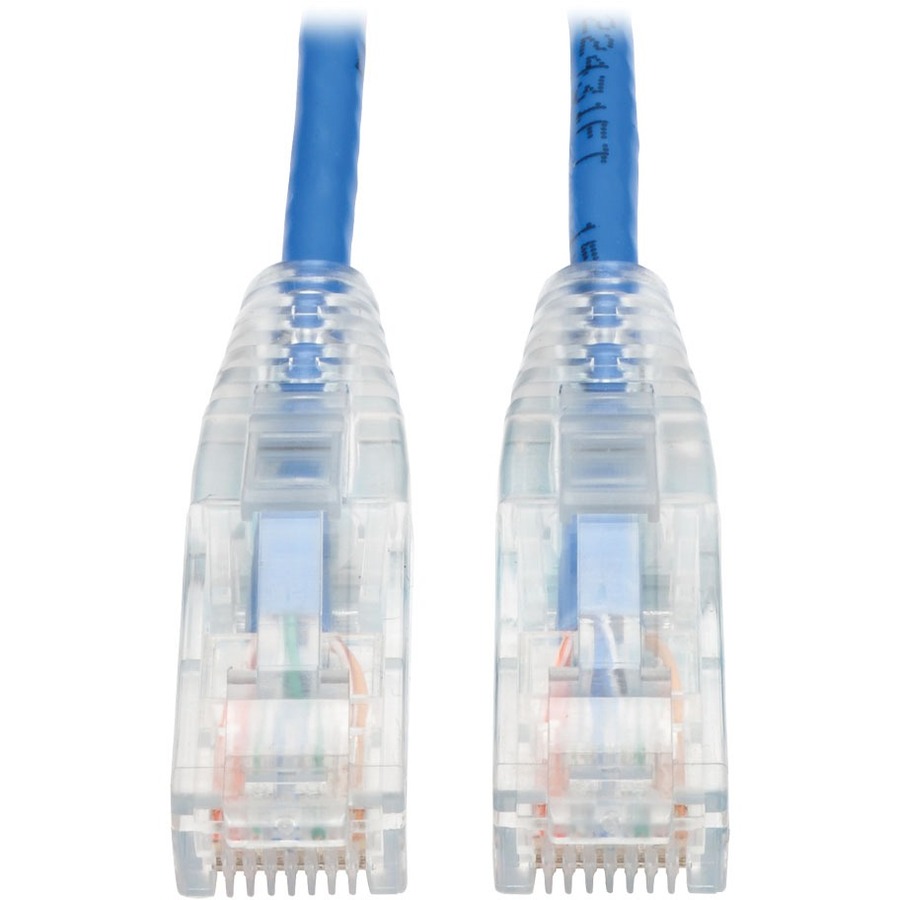 Cat6 Gigabit Snagless Molded Slim UTP Patch Cable (RJ45 M/M), Blue, 5ft