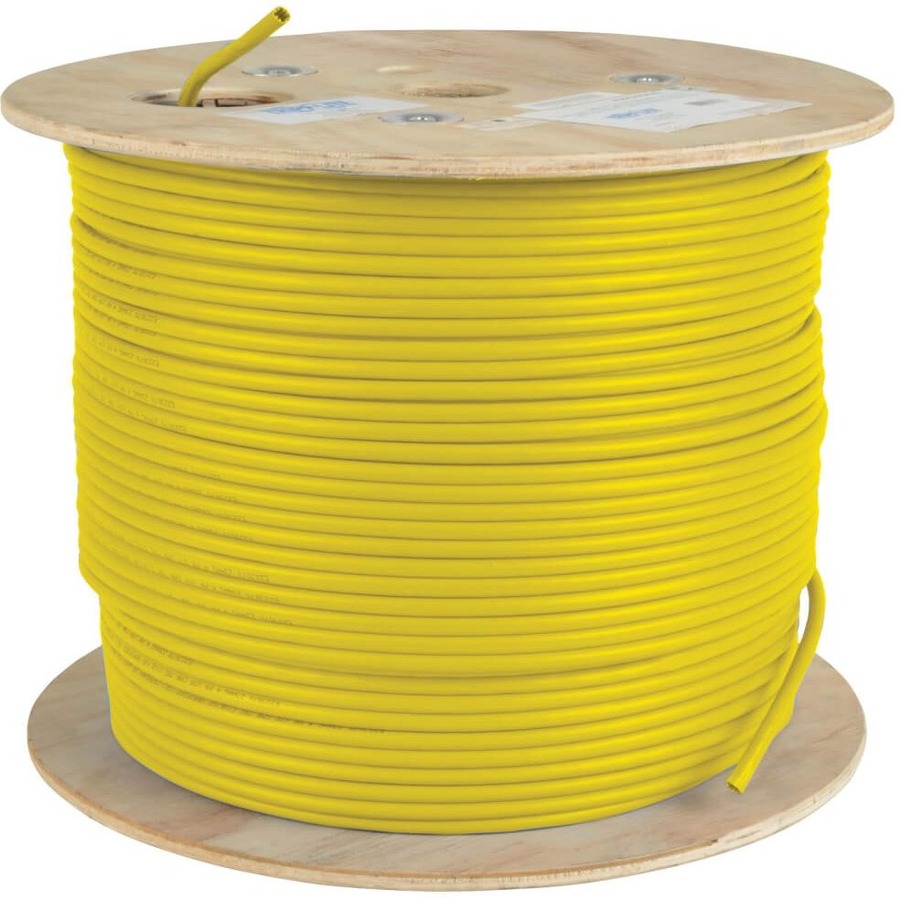Cat5e 350 MHz Bulk Solid-Core PVC Cable, Yellow, 1000 ft