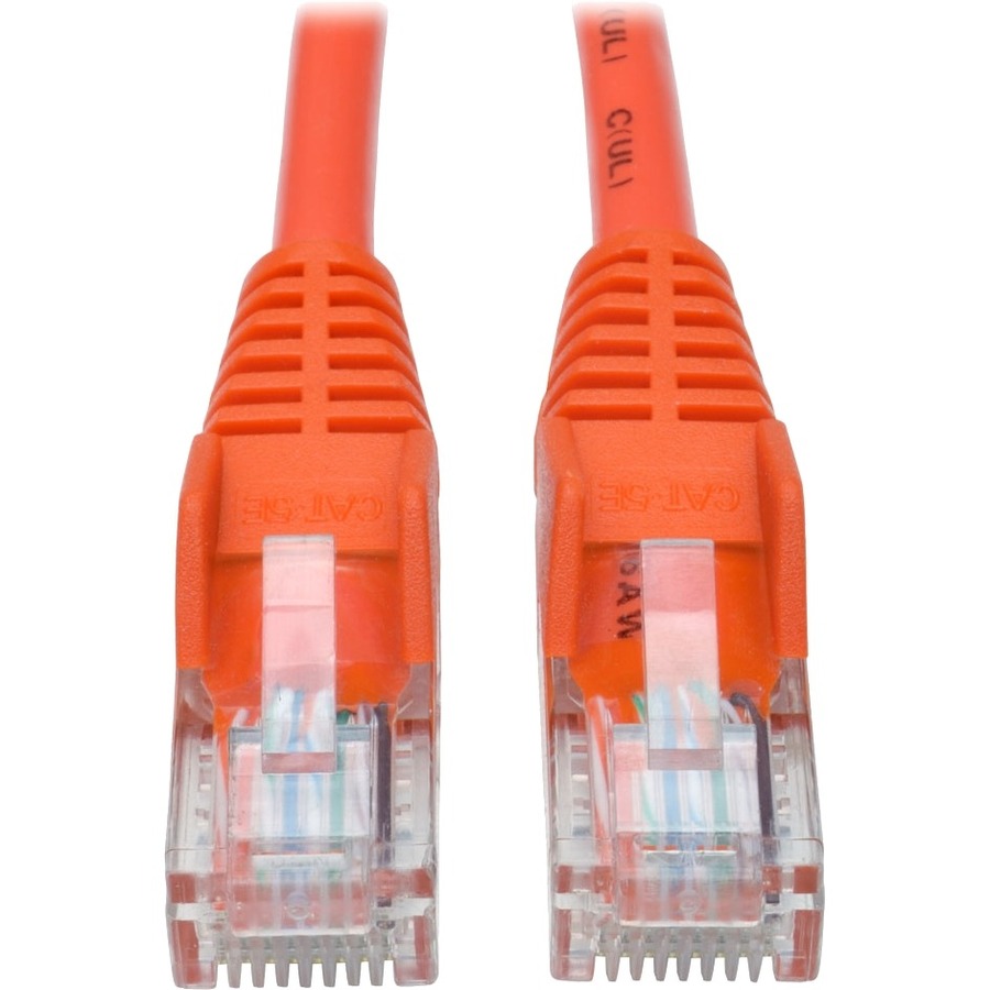 Cat5e 350 MHz Snagless Molded UTP Patch Cable (RJ45 M/M), Orange, 25 ft