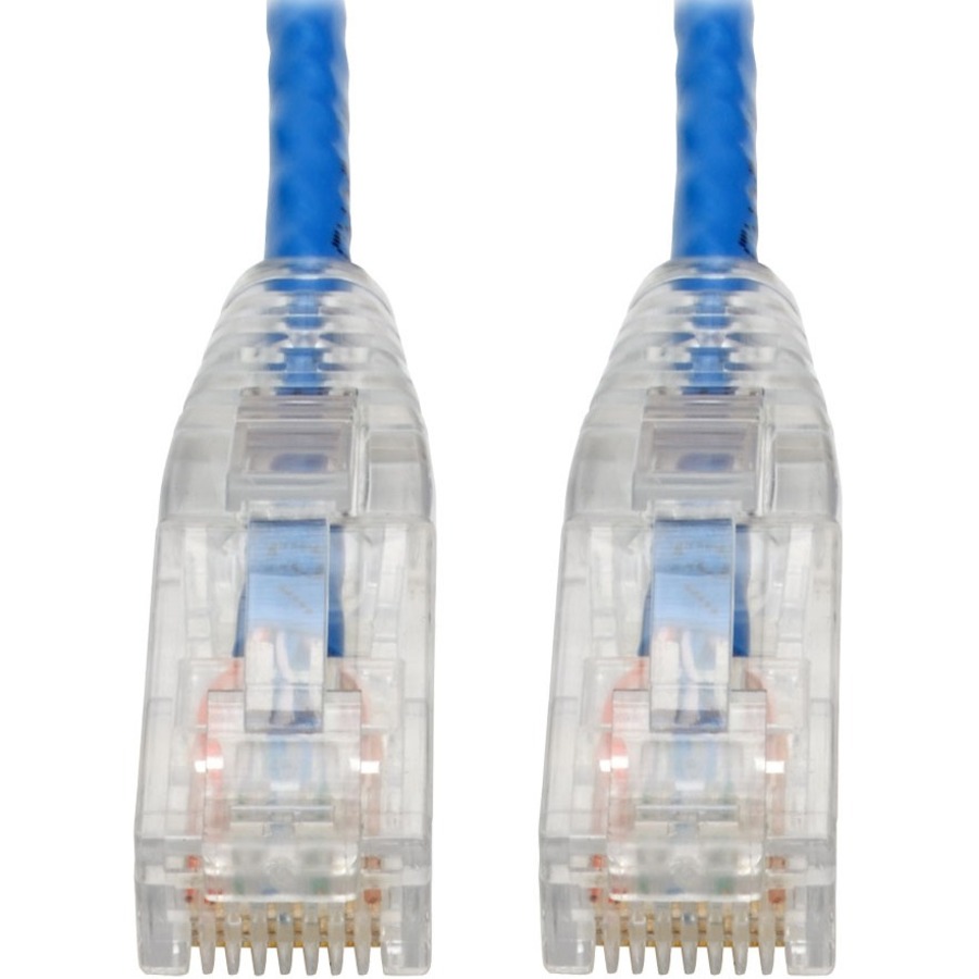 Cat6 Gigabit Snagless Molded Slim UTP Patch Cable (RJ45 M/M), Blue, 6 in.