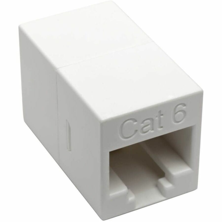Cat6 Straight-Through Modular Compact In-Line Coupler (RJ45 F/F), White, TAA