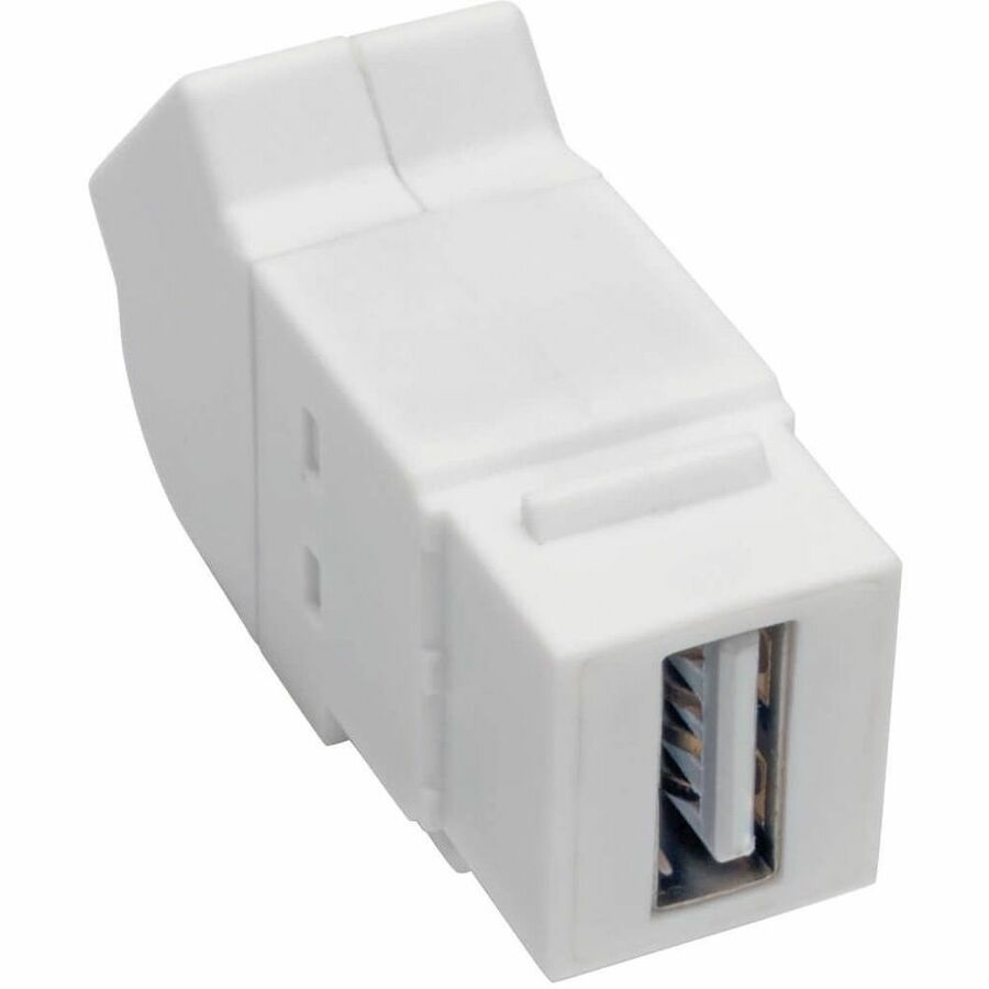 USB 2.0 All-in-One Keystone/Panel Mount Angled Coupler (F/F), White