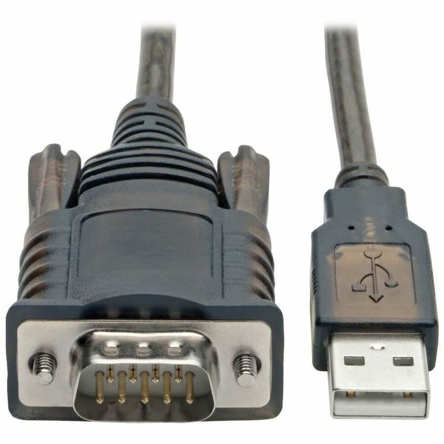 RS232 to USB Adapter Cable with COM Retention (USB-A to DB9 M/M), FTDI, 5 ft.