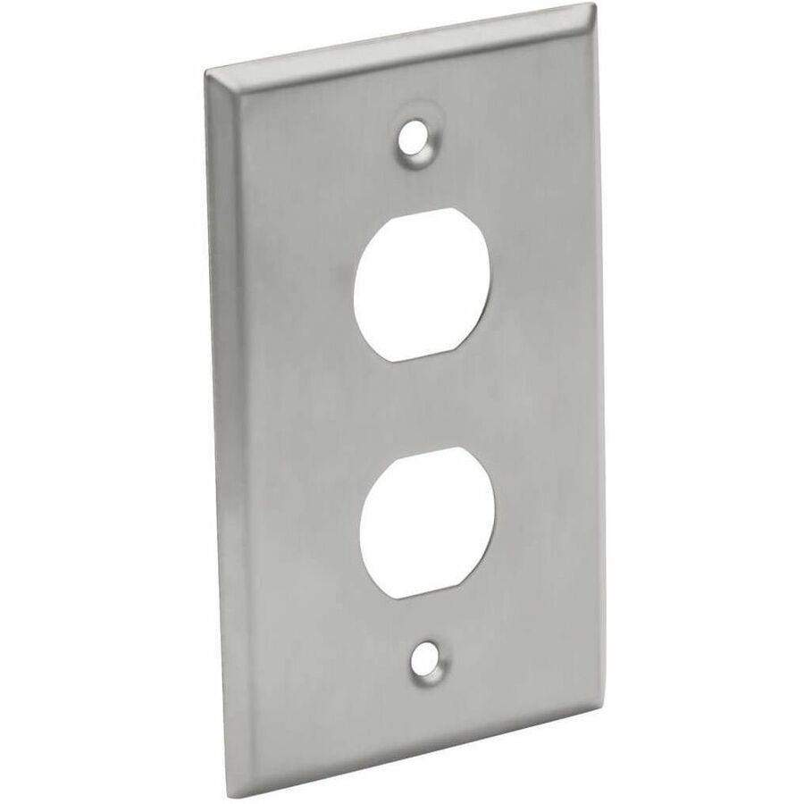 N206-FP02-IND RJ45 Bulkhead Wall Plate, 2 Cutouts, Industrial, Metal