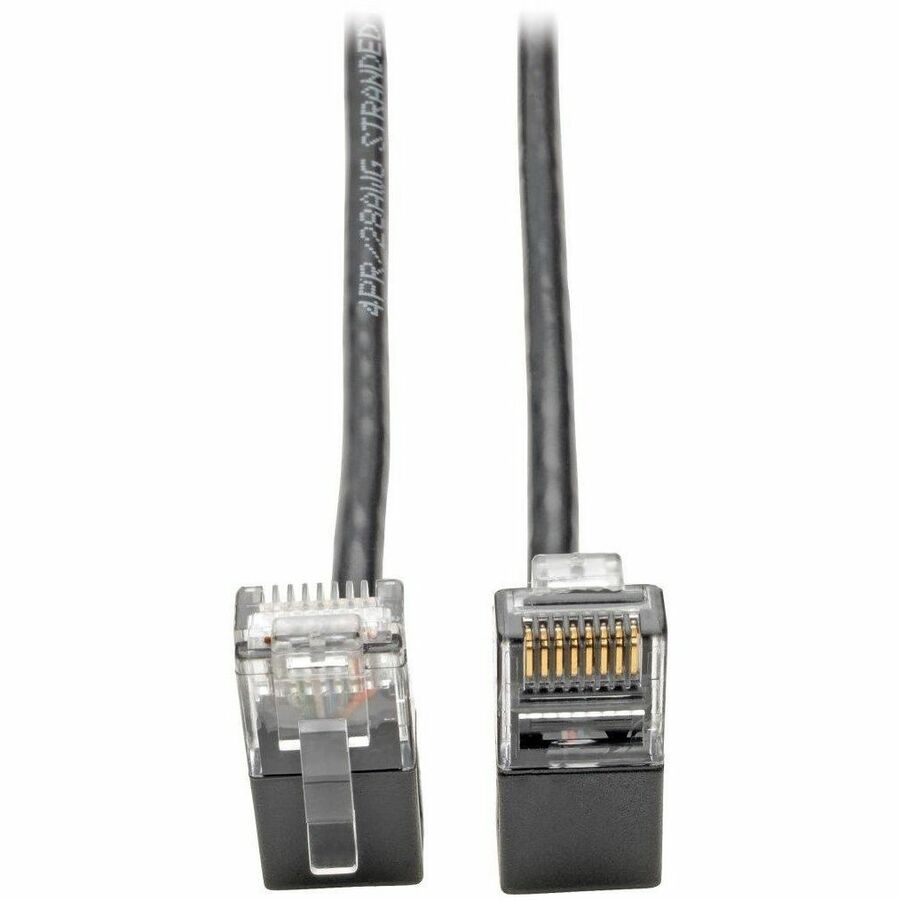 N201-SR2-BK Right-Angle Cat6 UTP Patch Cable - 2 ft., M/M, Slim, Black