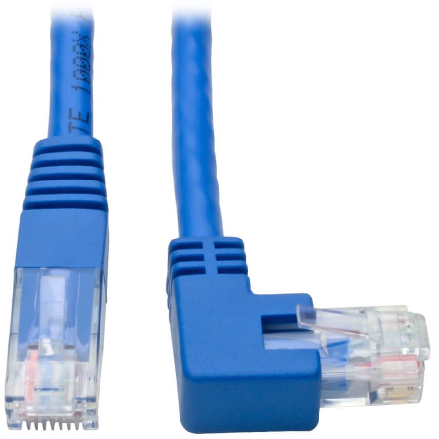 Right-Angle Cat6 UTP Patch Cable (RJ45) - 1 ft., M/M, Gigabit, Molded, Blue