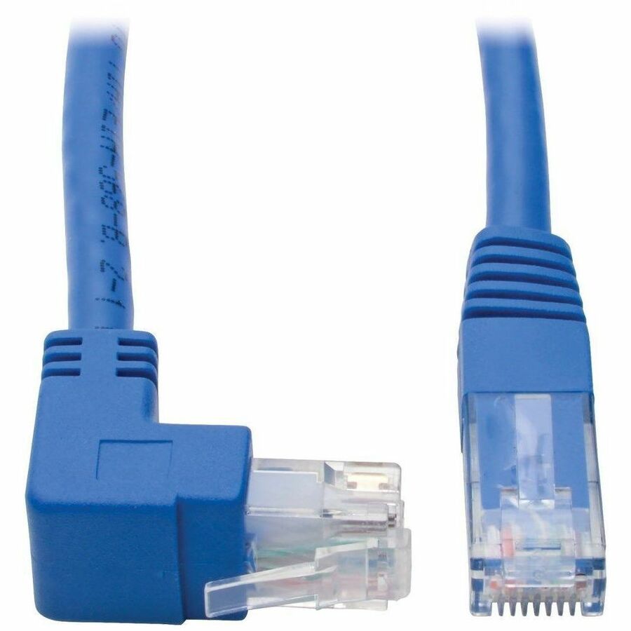Up-Angle Cat6 UTP Patch Cable (RJ45) - 1 ft., M/M, Gigabit, Molded, Blue