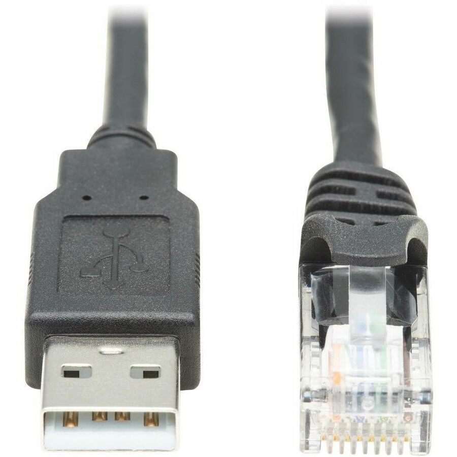 U009-015-RJ45-X USB to RJ45 Rollover Console Cable (M/M), Black, 15 ft.
