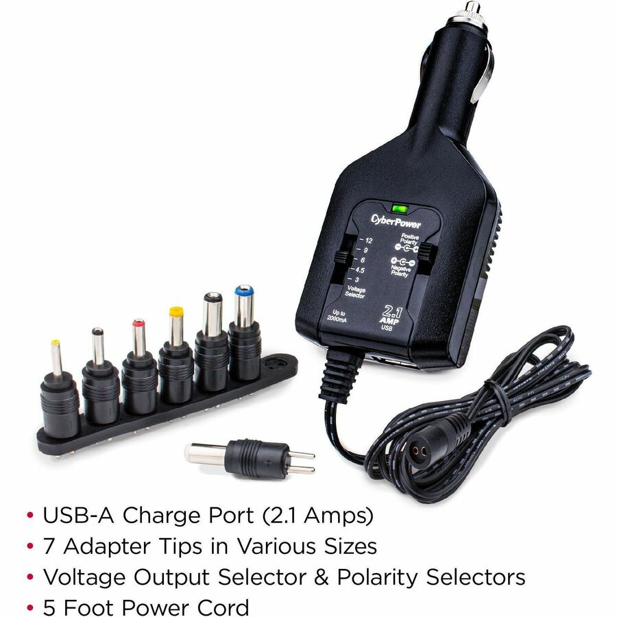 CPUDC1U2000 DC Universal Power Adapter 3-12V 2000mA and 2.1A USB Charging Port