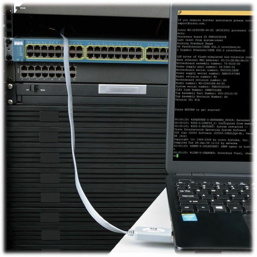 USB to RJ45 Cisco Serial Rollover Cable, USB Type-A to RJ45 M/M, 6 ft.