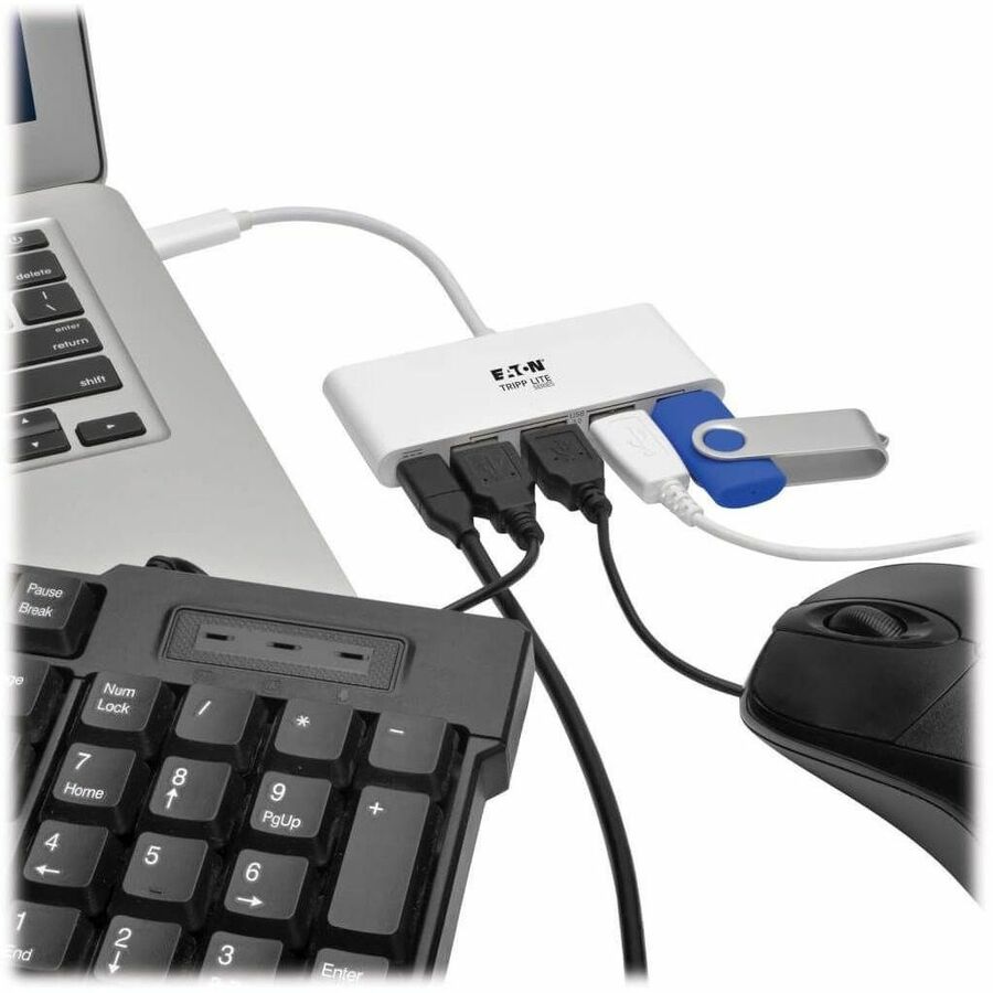 4-Port USB 3.1 Gen 1 Portable Hub, USB-C to (x4) USB-A, with USB-C Charging Port