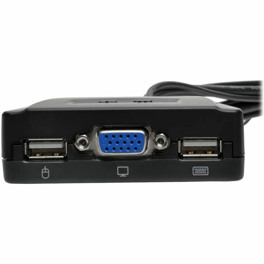 2-Port USB/VGA Cable KVM Switch with Cables and USB Peripheral Sharing