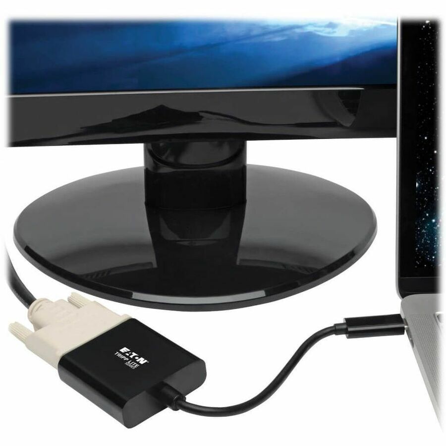 USB-C to DVI Adapter, USB 3.1, Thunderbolt 3, 1080p - M/F, Black