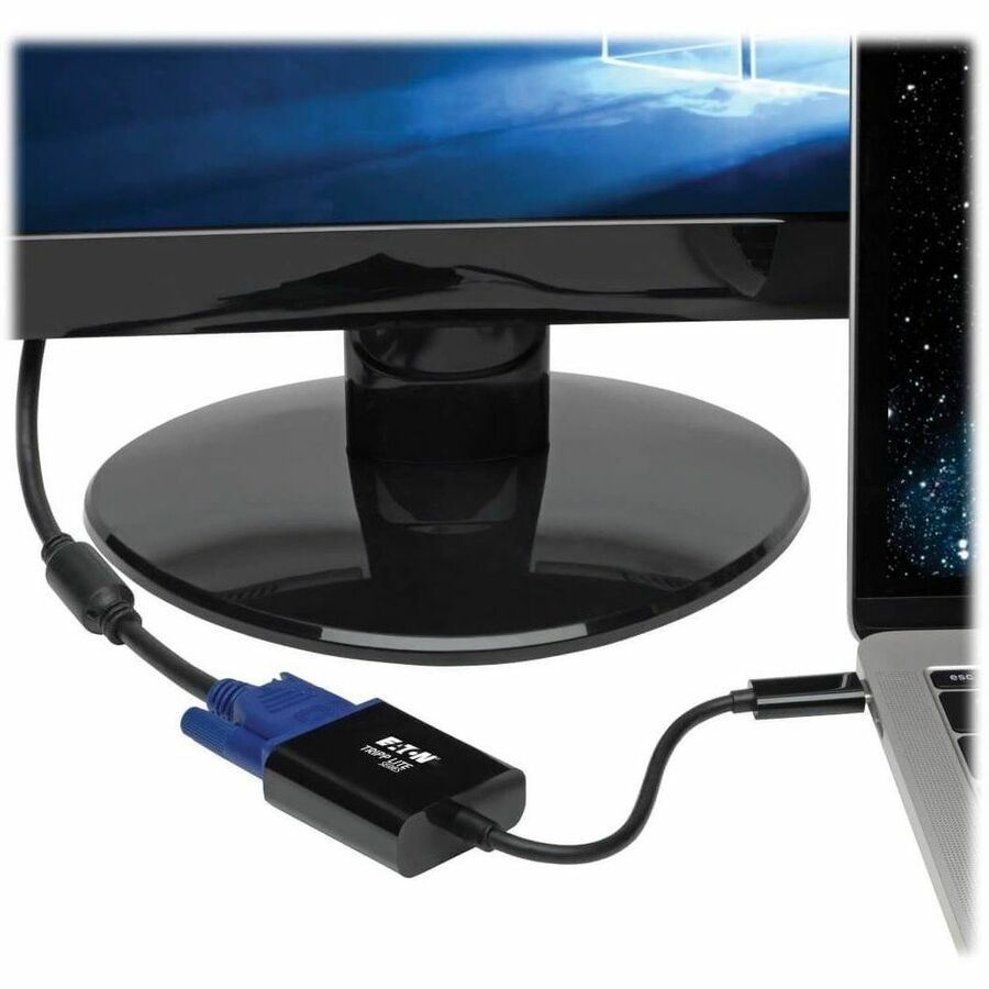 USB-C to VGA Adapter, Thunderbolt 3 - M/F, USB 3.1, 1080p, Black