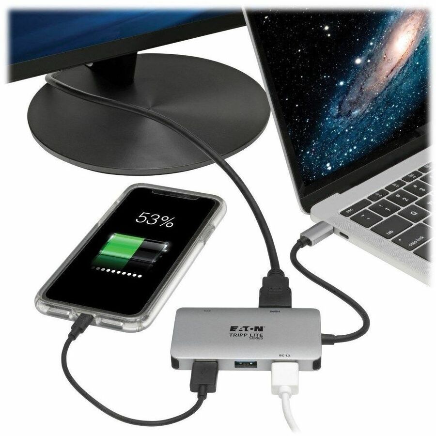USB 3.1 C Adapter with PD Charging, Gray