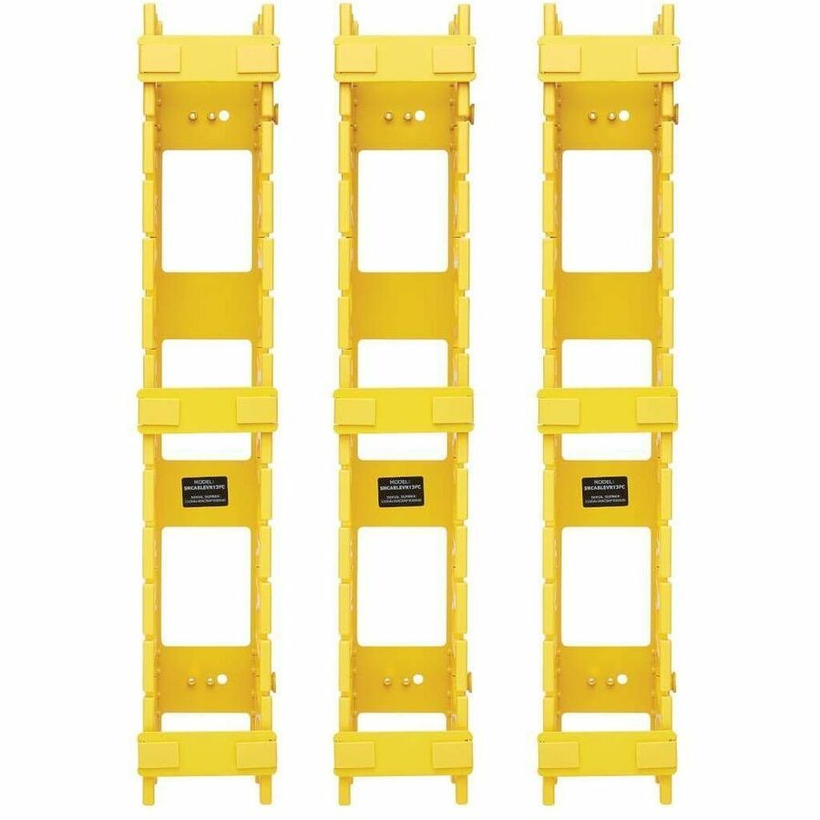 High-Capacity Vertical Cable Manager - Double Finger Duct, Yellow, 6 ft. (1.8 m)