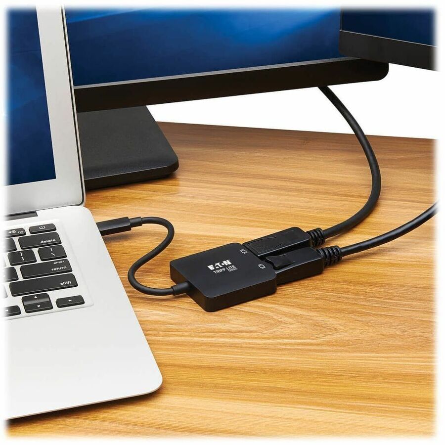 U444-2DP-MST4K6 USB-C Adapter, Dual Display, Black