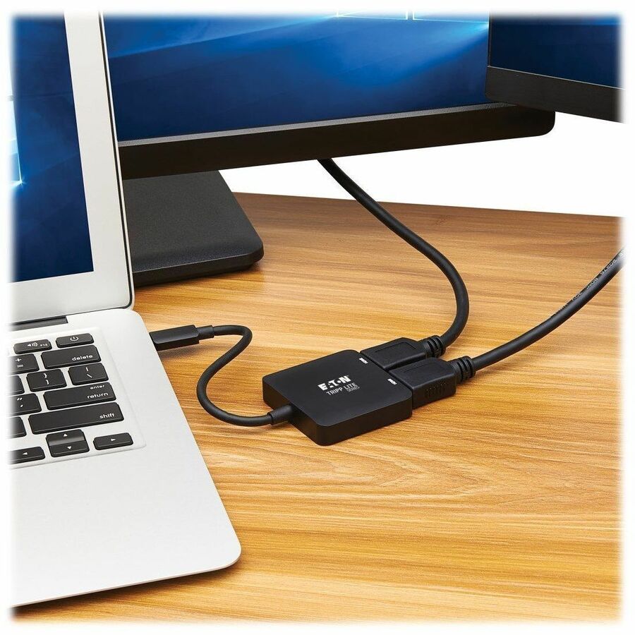 U444-2H-MST4K6 USB-C Adapter, Dual Display, Black