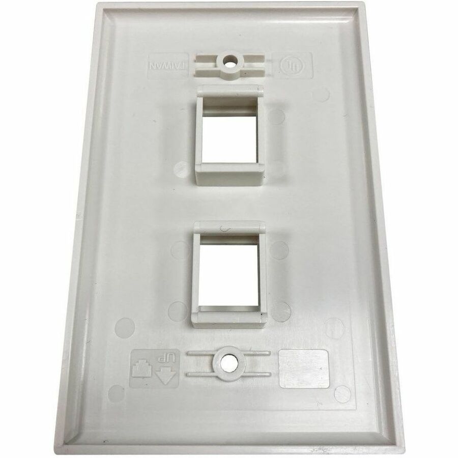 Safe-IT 2-Port Single-Gang Keystone Wall Plate, Antibacterial, Ivory Matte, TAA