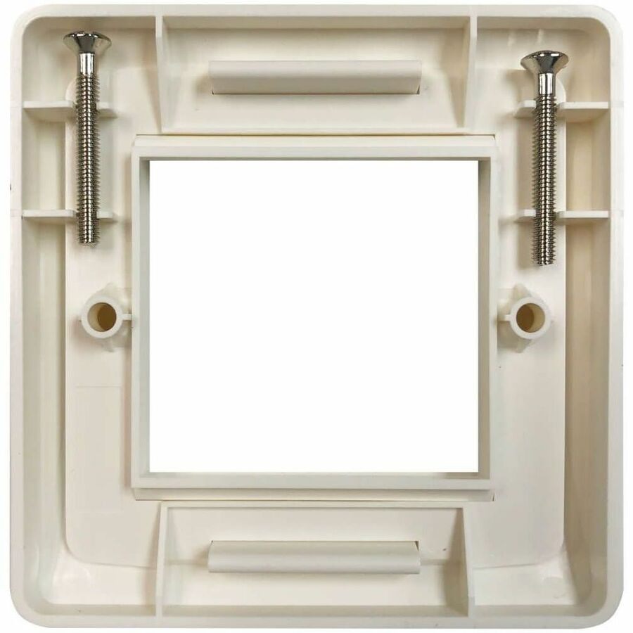 Single-Gang UK-Style Gang Frame for Insert Modules, Hidden Screws, White