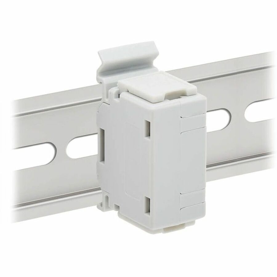 Cat6a Shielded In-Line DIN-Rail Mountable Snap-In Coupler (RJ45 F/F), TAA