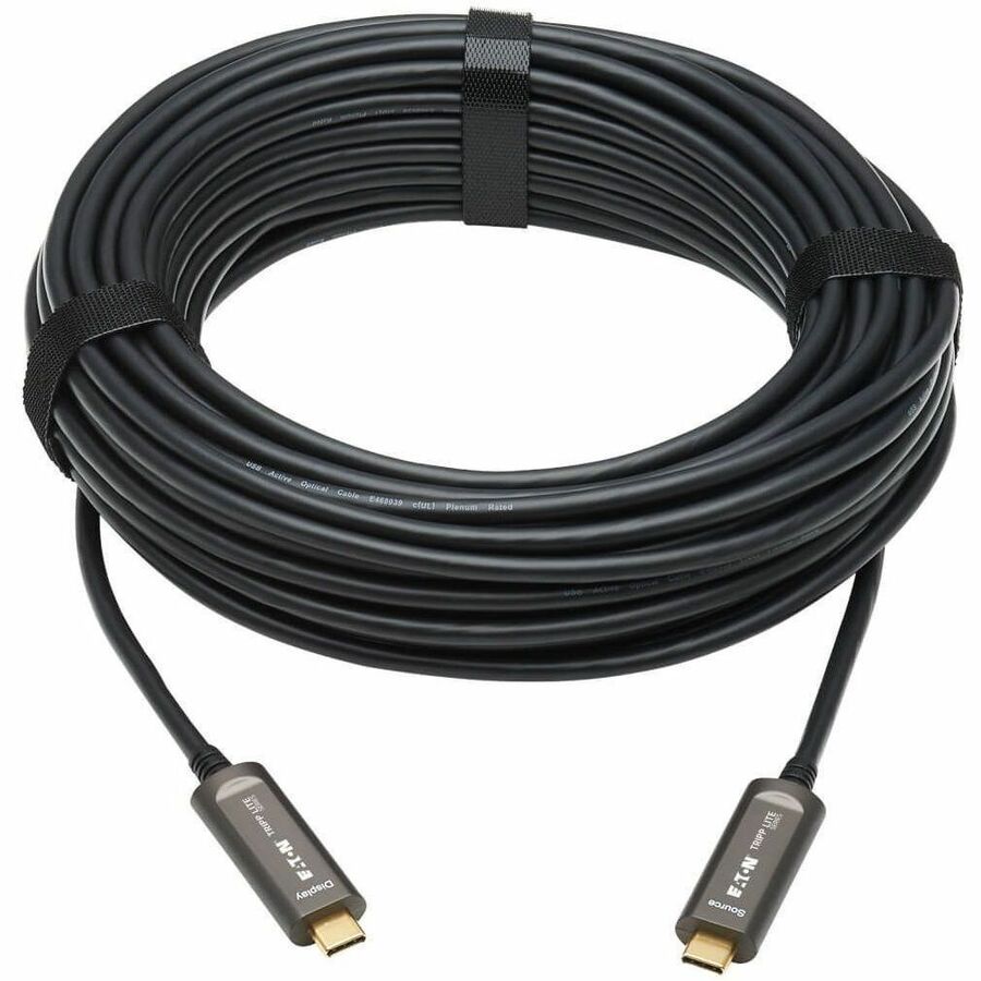 USB-C to USB-C Fiber Active Optical Cable, M/M, Black, 15 m (49 ft.)