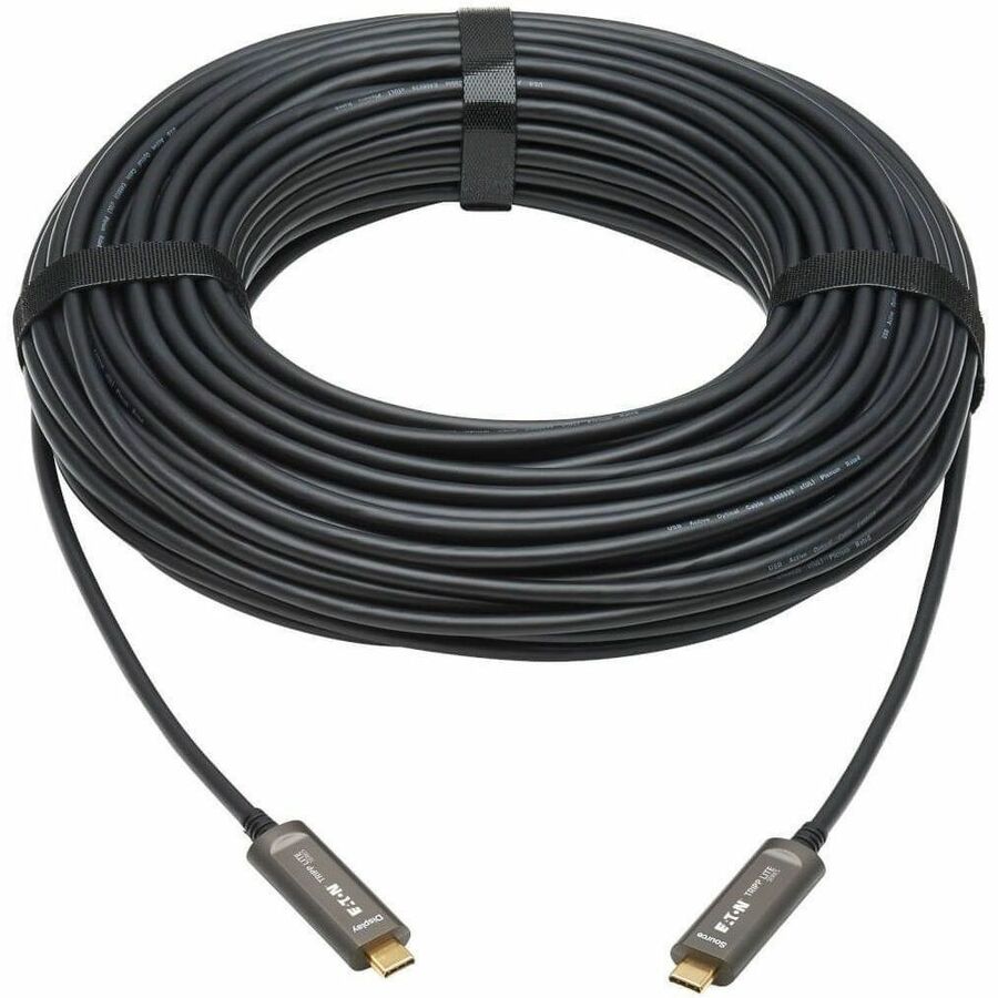 USB-C to USB-C Fiber Active Optical Cable, M/M, Black, 30 m (98 ft.)