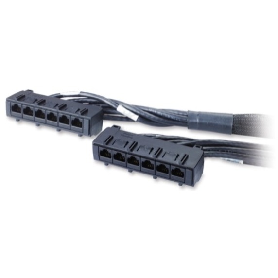 Data Distribution Cable, CAT6 UTP CMR 6XRJ-45 Black, 25FT (7.6M)