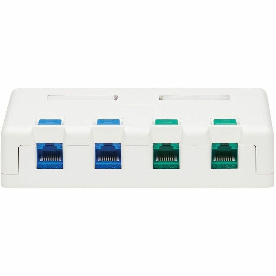 Surface-Mount Box for Keystone Jacks - 4 Ports, White