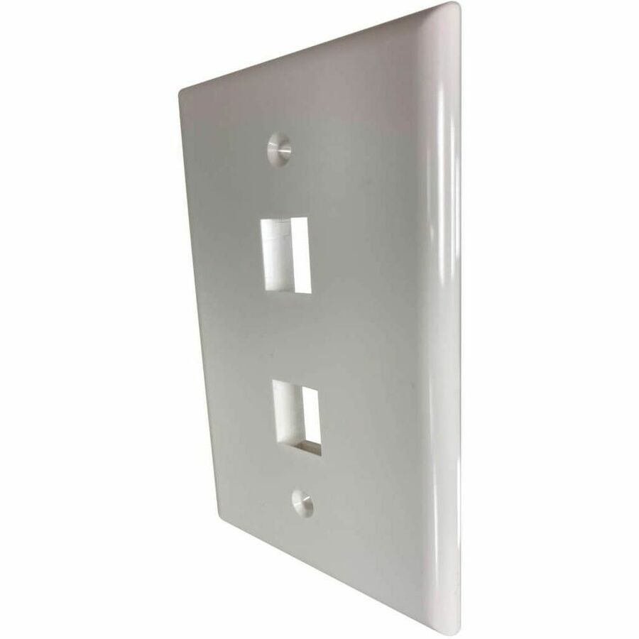 Safe-IT 2-Port Single-Gang Keystone Wall Plate, Antibacterial, Ivory Gloss, TAA
