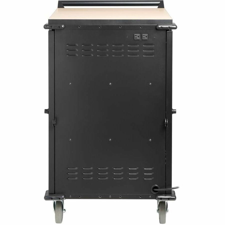 Locking Storage Cart for Mobile Devices and AV Equipment - Black