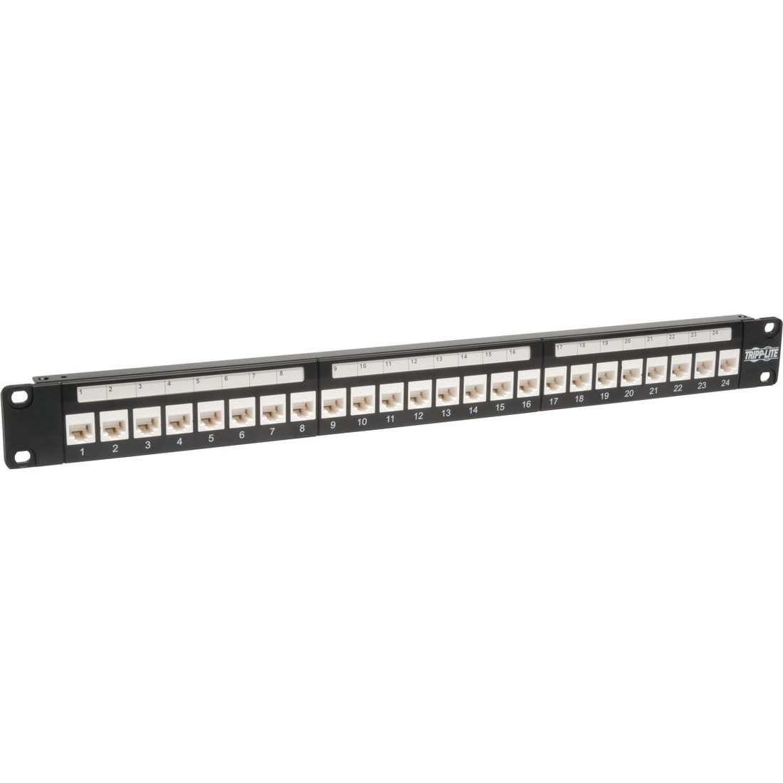 24-port Cat6 / Cat5e Low Profile Feed-through Wallmount Patch Panel 1U