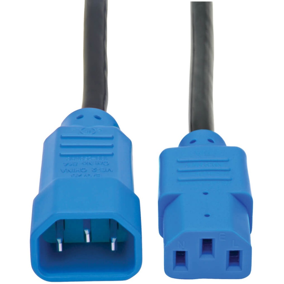 4-ft. 18 AWG Power Cord (IEC-320-C14 to IEC-320-C13) with Blue Connectors