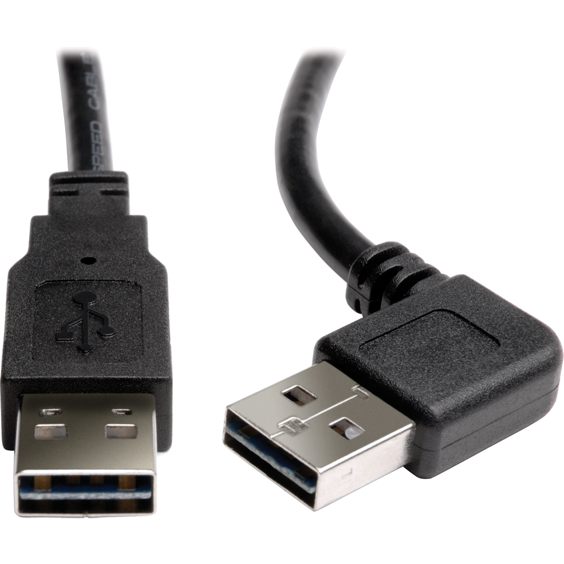 Universal Reversible USB 2.0 Right Angle A-Male to A-Male Cable - 3ft