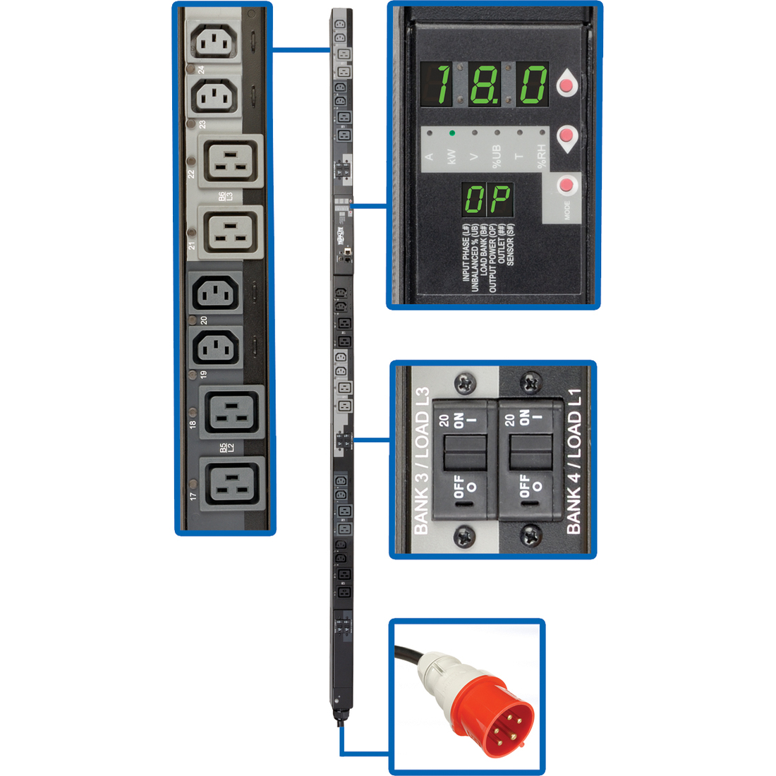 Switched PDU3XVSR6G30A 24-Outlets PDU