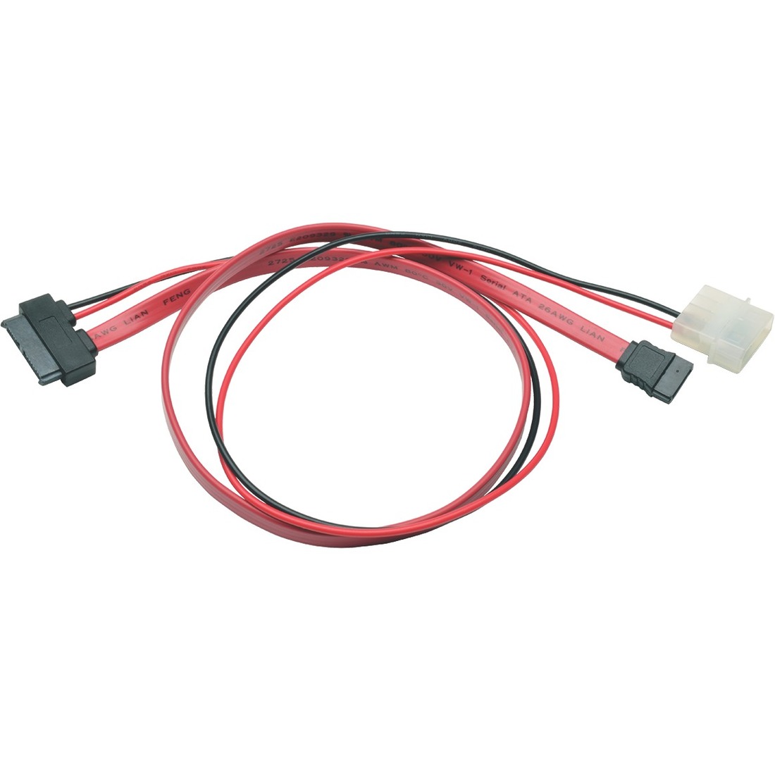 Slimline SATA to SATA / LP4 Power Cable Adapter, 20inch