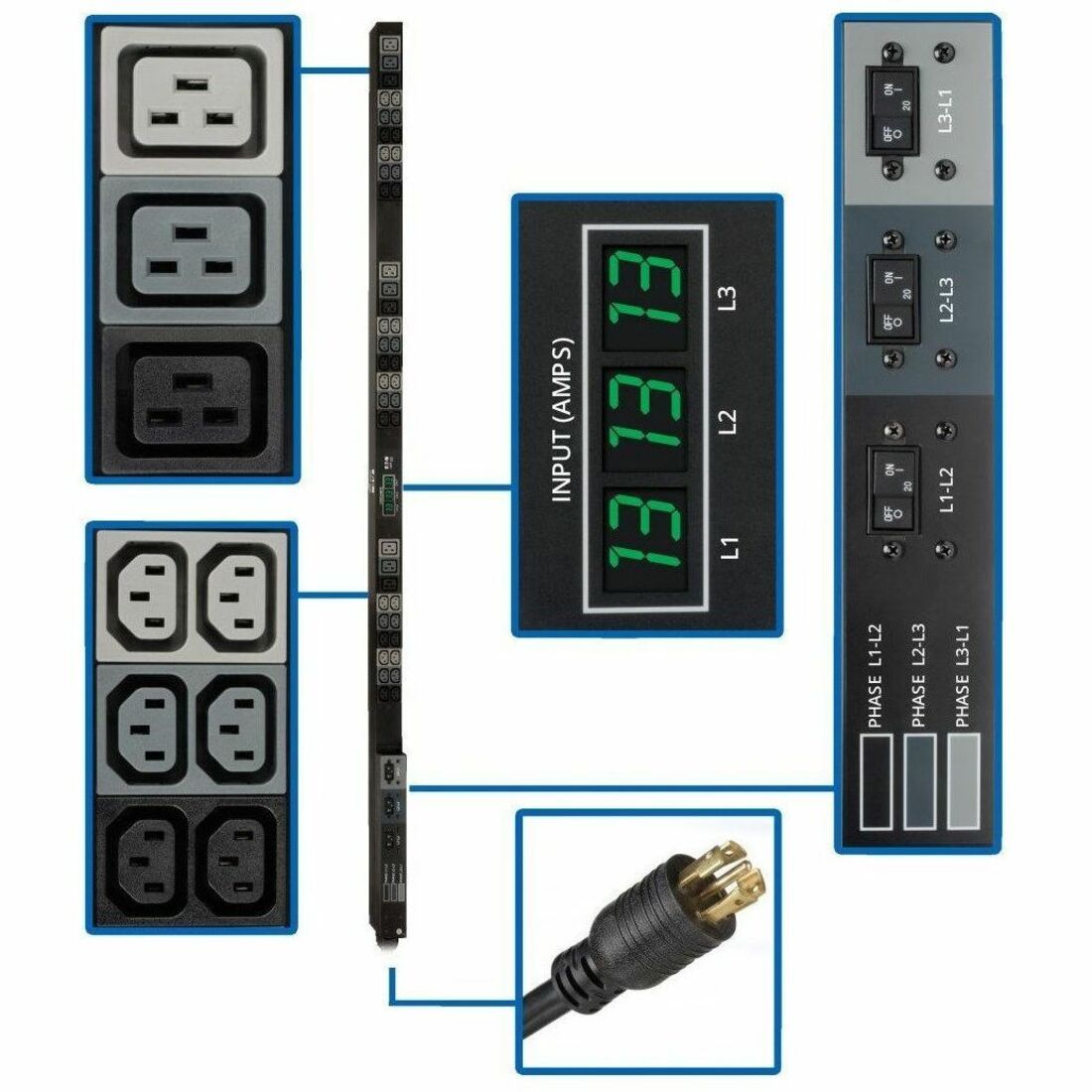 Metered PDU3MV6L2130A 45-Outlets PDU