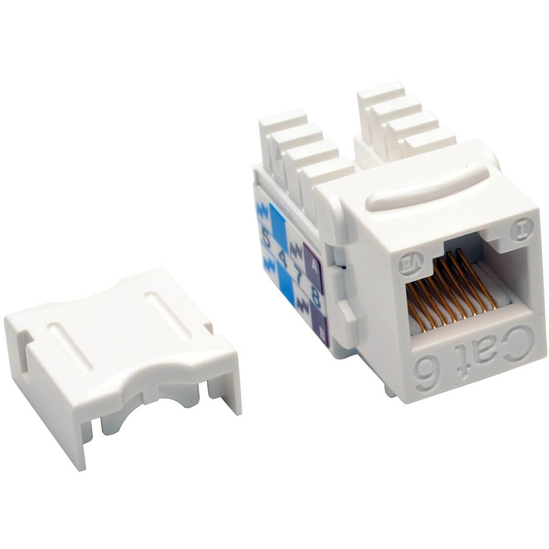 Cat6/Cat5e 110 Style Punch Down Keystone Jack - White, 25-Pack
