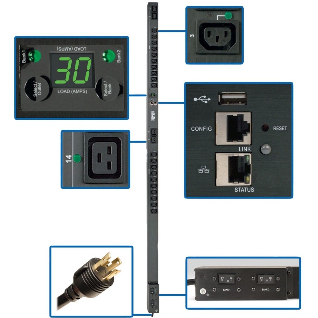 PDUMVR30HVNETLX 24-Outlet PDU