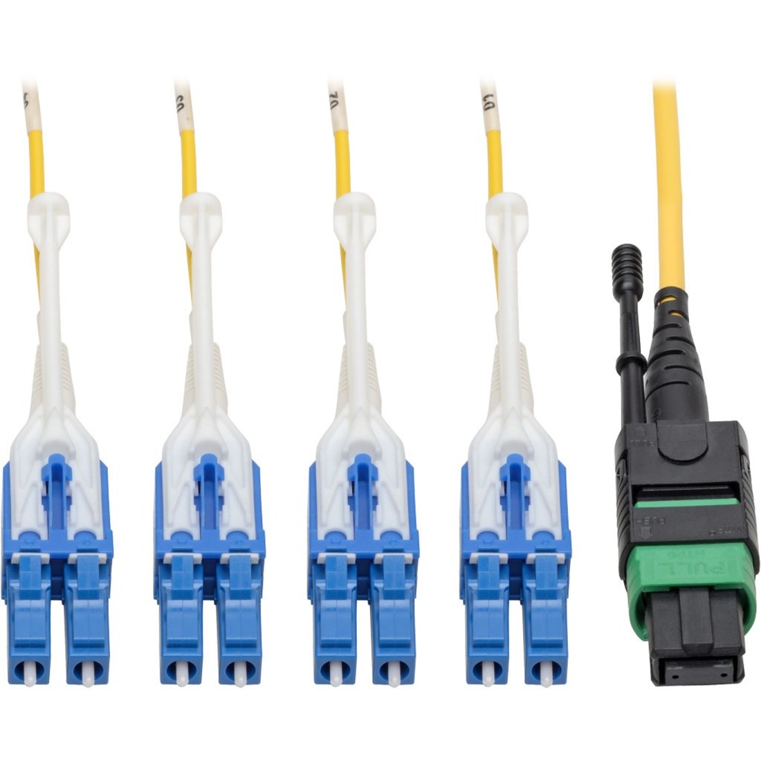 N390-01M-8LC-AP MTP/MPO to 8xLC Singlemode Breakout Patch Cable, Yellow, 1 m