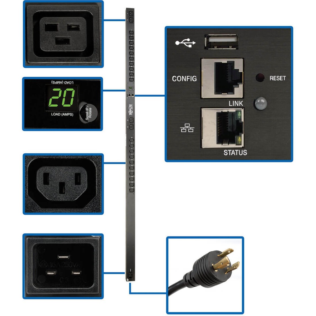 PDUMNV20HVLX 3.3-3.7kW Single-Phase Monitored PDU