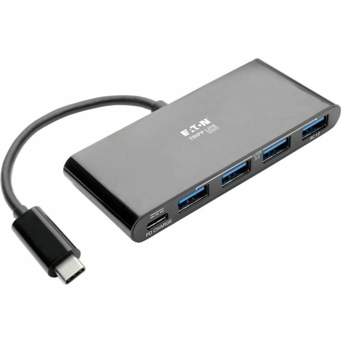 4-Port USB 3.1 Hub, 4x USB-A, Thunderbolt 3-PD Charging, Black