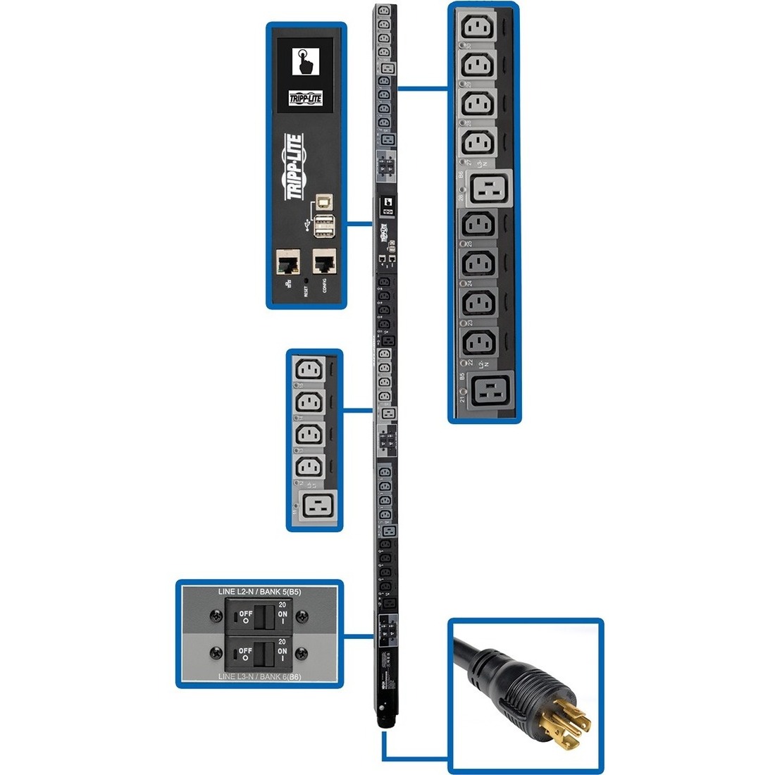 PDU3XEVSR6L230B 30-Outlets PDU