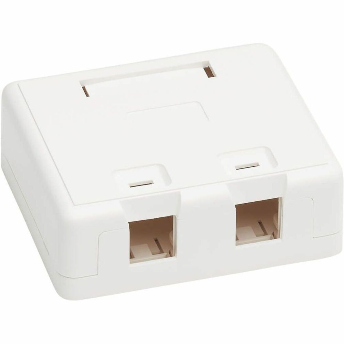 Surface-Mount Box for Keystone Jacks - 2 Ports, White