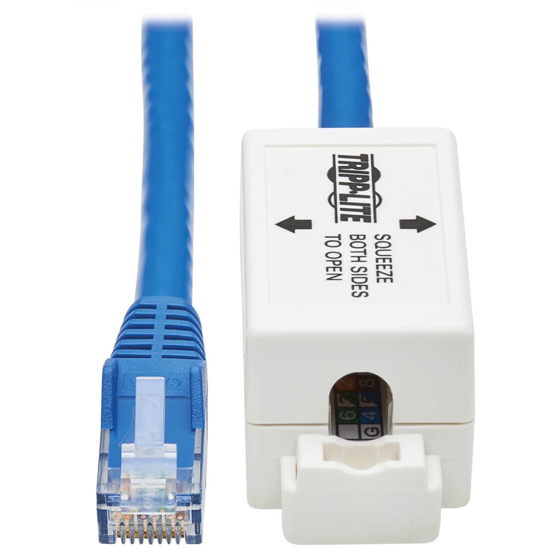 Cat6 Junction Box Cable Assembly, 18 in., Blue